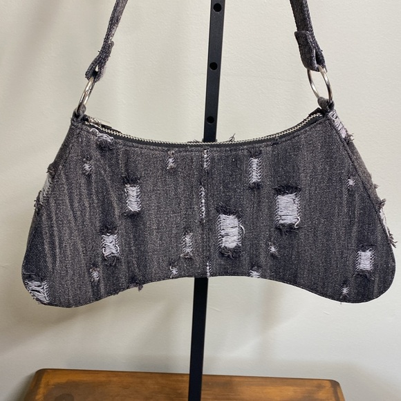 EUC H&M Distressed Denim Shoulder Bag - Picture 3 of 5